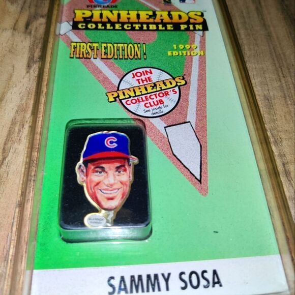 Pinheads Collectible Pin Sammy Sosa 1999 Edition First Edition Original New - Picture 2 of 5